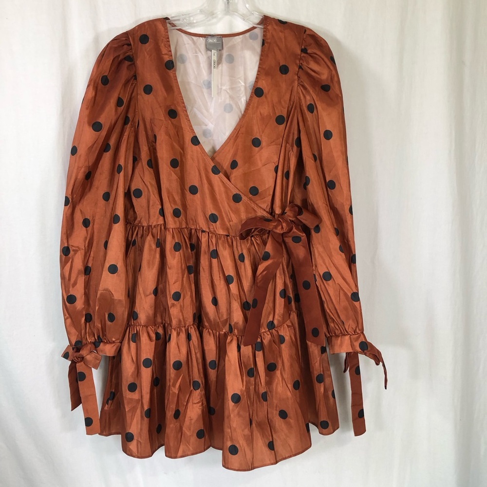 ASOS Tiered Mini Wrap Dress Sz 6